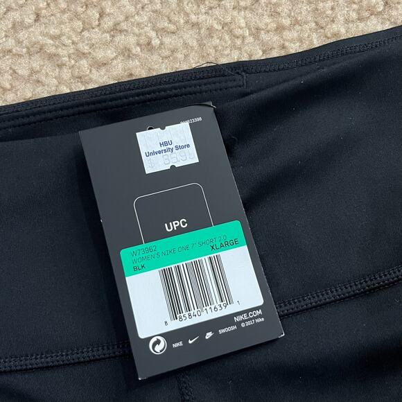 NWT HBU Huskies Nike Womens One 7" Shorts 2.0 Black Size XL - Picture 2 of 5